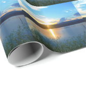 湖の青い夕日 ラッピングペーパー (ロールコーナー)