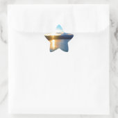 湖の青い夕日 星シール (バッグ)