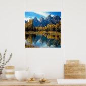 湖の風景キャンバス印刷 ポスター (キッチン)