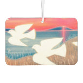 湖の飛んでいる上に鳩 カーエアーフレッシュナー (裏面)