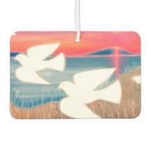 湖の飛んでいる上に鳩