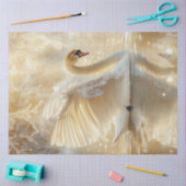 湖の魔法のシーン白鳥を切り離す 薄葉紙 (クラフト)