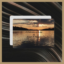 湖の黄金の夕日、生命の祝祭 招待状