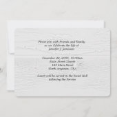 湖の黄金の夕日、生命の祝祭 招待状 (裏面)