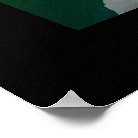 湖の黒いポスターに反射するボート ポスター (角)