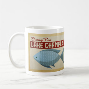 湖のChamplainの魚のヴィンテージ旅行 コーヒーマグカップ