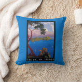 湖のGarda旅行昇進ポスター クッション (ブランケット)