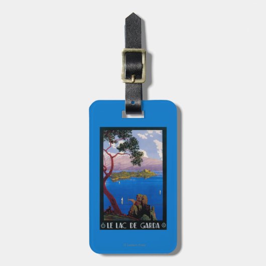 湖のGarda旅行昇進ポスター ラゲッジタグ (正面縦)