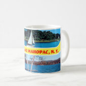 湖のMahopacのマグからの挨拶 コーヒーマグカップ (正面右)