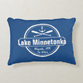 湖のMinnetonkaミネソタのいかりの町および名前 アクセントクッション (正面)
