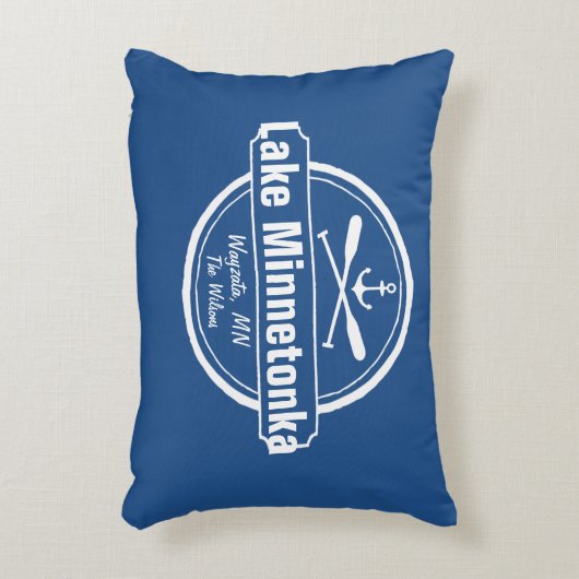 湖のMinnetonkaミネソタのいかりの町および名前 アクセントクッション (正面(垂直))