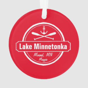 湖のMinnetonkaミネソタのいかりの町および名前 オーナメント