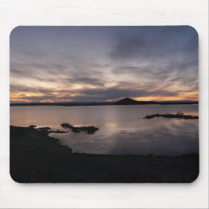 湖のMyvatnの日没のmousepad マウスパッド