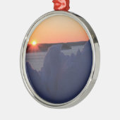 湖のOzarkの冬のクリスマスのオーナメント メタルオーナメント (左)