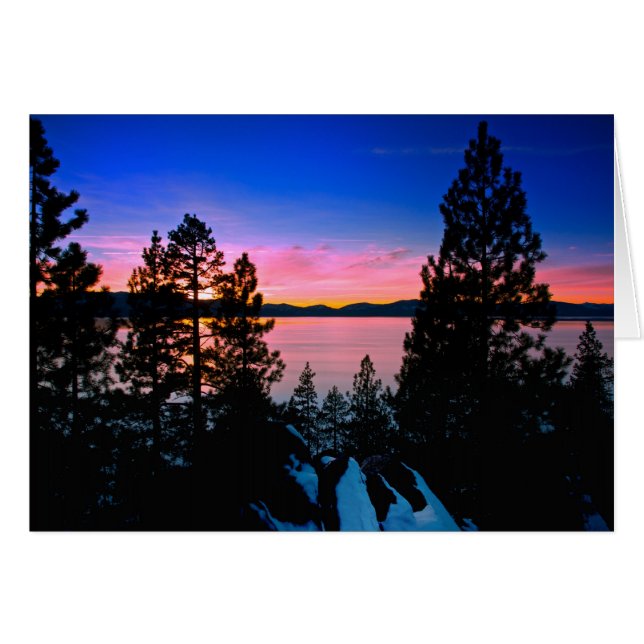 -湖のTahoeの日没2011年 (正面横)