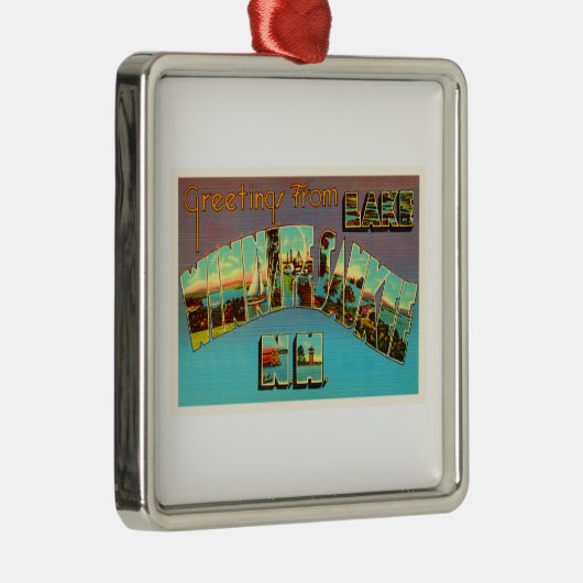 湖のWinnipesaukeeニューハンプシャー旅行記念品 メタルオーナメント (右)