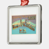 湖のWinnipesaukeeニューハンプシャー旅行記念品 メタルオーナメント (左)