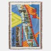 湖のWinnipesaukee #2ニューハンプシャーNHの古い旅行 スローブランケット (正面縦)