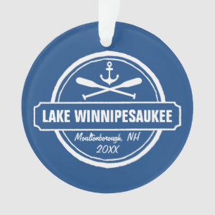 湖のWinnipesaukee NHのカスタムな町、名前、いかり オーナメント