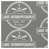 湖のWinnipesaukee NHのカスタムな町、名前、いかり ファブリック (クローズアップ)