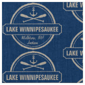 湖のWinnipesaukee NHのカスタムな町、名前、いかり ファブリック (クローズアップ)