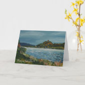 湖のWinonaの挨拶状の曇り カード (黄色い花)