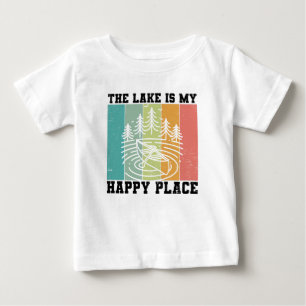 湖はマイハッピープレイスヴィンテージ湖 ベビーTシャツ