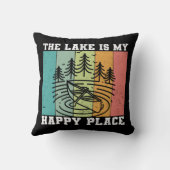 湖は私のハッピープレイス動揺してヴィンテージ湖 クッション (裏面)