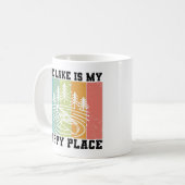 湖は私のハッピープレイス動揺してヴィンテージ湖 コーヒーマグカップ (正面左)