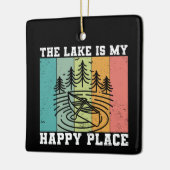 湖は私のハッピープレイス動揺してヴィンテージ湖 セラミックオーナメント (左)