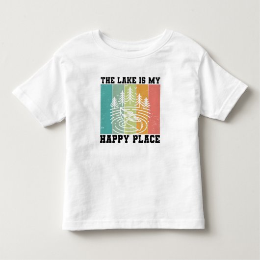 湖は私のハッピープレイス動揺してヴィンテージ湖 トドラーTシャツ (正面)