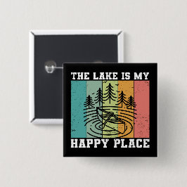 湖は私のハッピープレイス動揺してヴィンテージ湖 缶バッジ