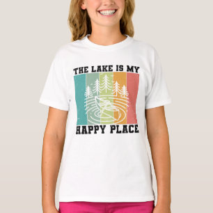 湖は私のハッピープレイス動揺してヴィンテージ湖 Tシャツ