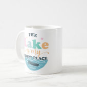 湖は私の幸せな場所 コーヒーマグカップ (正面左)