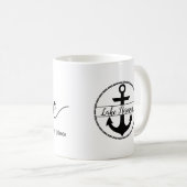 湖は私の幸せな場所 - 名前錨 コーヒーマグカップ (正面右)