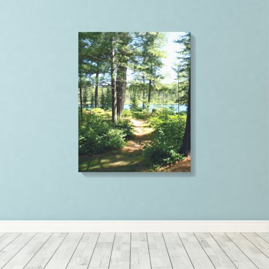 "湖へのパス"ストレッチ キャンバスプリント (インサイチュ (ウッドフロア))