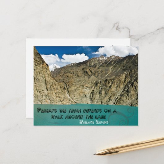 「湖をのまわりに散歩せよ」感動的引用文 ポストカード (正面/裏面インサイチュ)