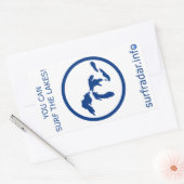 湖をサーフィンできる！湖素晴らし海軍 長方形シール (封筒)