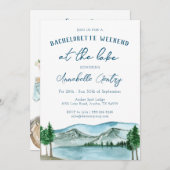湖をテーマにしたバチェロレッテ旅程招待状 招待状 (正面/裏面)