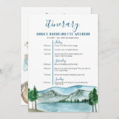湖をテーマにしたブライズメイドの旅程招待状 招待状 (正面/裏面)