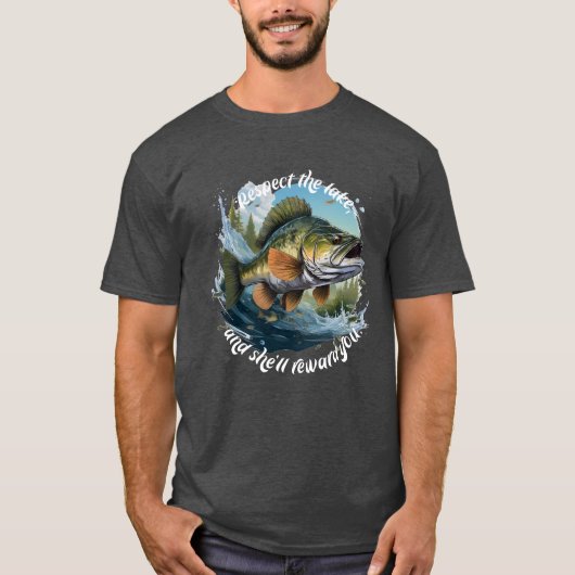 湖を敬い、報われる Tシャツ (正面)