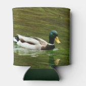 湖を横切る美しいマガモ 缶クーラー (裏面)