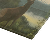 湖を見下ろすエルクのバックビュー カッティングボード (角)