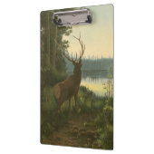 湖を見下ろすエルクのバックビュー クリップボード (左)