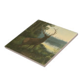 湖を見下ろすエルクのバックビュー タイル (側面)