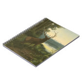 湖を見下ろすエルクのバックビュー ノートブック (左側)