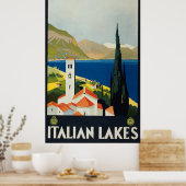 湖イタリアンヴィンテージイタリア旅行ポスター ポスター (キッチン)