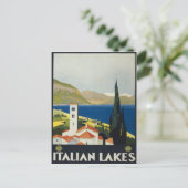 湖イタリアンヴィンテージイタリア旅行ポスター ポストカード (スタンド正面)