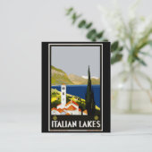 湖イタリアンヴィンテージ旅行ポスター ポストカード (スタンド正面)