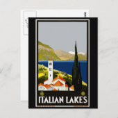 湖イタリアンヴィンテージ旅行ポスター ポストカード (正面/裏面)